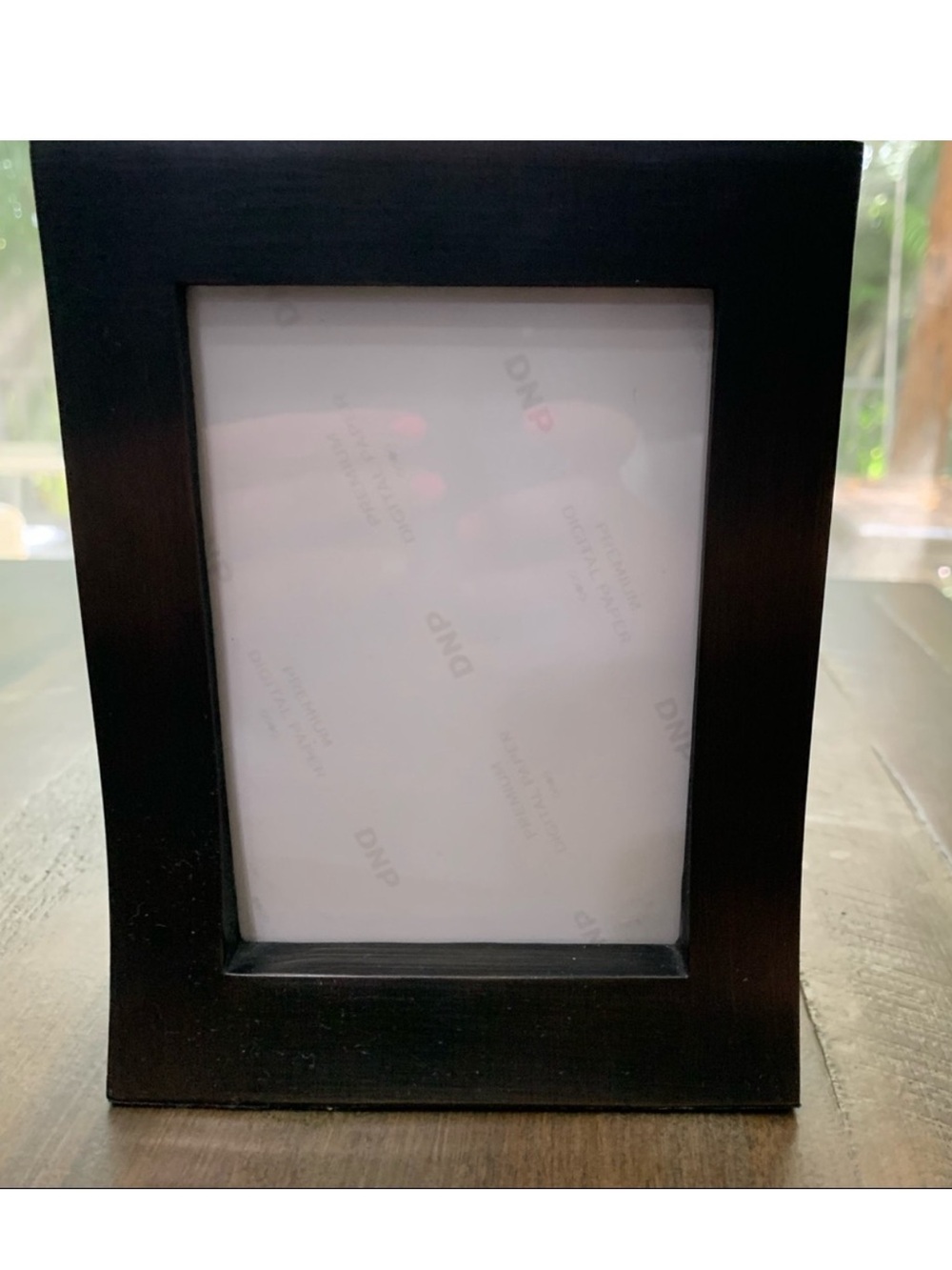 Dark gray heavy free standing photo frame for size 3x5 photo